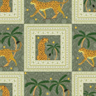 Repeating squares featuring orange leopards and palm trees in vintage safari style layout - view 22 - repeat-small - final
