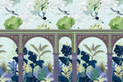 "Botanical arches in lea - mughal wallpaper mural-inequal final"