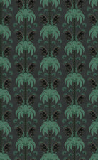 Palm and fern motif in grey - tropical wallpaper repeat-small