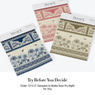 Ornate Mughal border with blue palm trees and flying birds in tropical paradise - view 19 - final all-groups samples