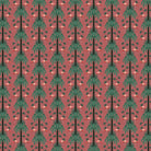 Repeating palm trees and pink flamingo pairs on dark green tropical botanical background - view 10 - final