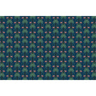 repeat-full-square Repeating palm trees and pink flamingo pairs on dark green tropical botanical background - view 25 - final