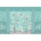 Timeless Chinoiserie garden scene in lea - "european" wallpaper mural-equal final