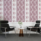 Vertical striped design with ornate carriages and delicate gray floral motifs in European style - view 14 - final