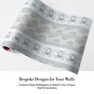 Vertical striped design with ornate carriages and delicate gray floral motifs in European style - view 4 - final