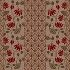 Art nouveau inspired floral pattern with deep red lotus blooms on sage green background - view 11 - final