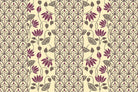 Floral lotus tapestry in lea - "motifs" wallpaper mural-inequal final
