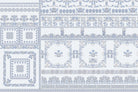 Luxurious blue damask tile art wallpaper mural-inequal final