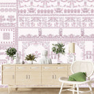 Ornate aqua damask borders with classical motifs arranged in elegant horizontal decorative bands - view 20 - final foyer
