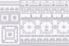 Luxurious blue damask tile art wallpaper mural-inequal final