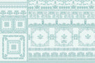 Luxurious blue damask tile art wallpaper mural-inequal final