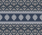 "Blossoming damask floral pattern in lea - damask wallpaper mural-inequal final"