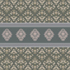 Elegant green damask wallcovering with ornate medallion border and traditional Victorian-inspired motifs - view 16 - final
