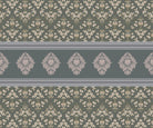 "Blossoming damask floral pattern in lea - damask wallpaper mural-inequal final"