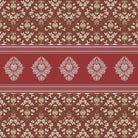 Elegant green damask wallcovering with ornate medallion border and traditional Victorian-inspired motifs - view 21 - final