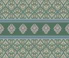"Blossoming damask floral pattern in lea - damask wallpaper mural-inequal final"