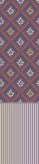 Elegant teal and gold damask floral pattern with diamond lattice arrangement on dark background - view 11 - repeat-small - final