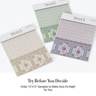 Delicate Victorian floral print with ornate border trim featuring pink roses and scrollwork - view 23 - final all-groups samples