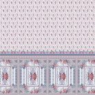 Delicate Victorian floral print with ornate border trim featuring pink roses and scrollwork - view 9 - final