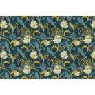 repeat-full-square Art nouveau floral design with sage leaves and copper scrollwork on dark emerald background - view 10 - final