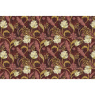 repeat-full-square Art nouveau floral design with sage leaves and copper scrollwork on dark emerald background - view 15 - final