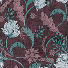 Art nouveau floral design with sage leaves and copper scrollwork on dark emerald background - view 22 - repeat-small - final