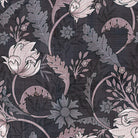 Art nouveau floral design with sage leaves and copper scrollwork on dark emerald background - view 27 - repeat-small - final