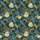 Art nouveau floral design with sage leaves and copper scrollwork on dark emerald background - view 9 - final