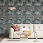 Traditional Indian archways and geometric frames in terracotta and brown repeating heritage motifs - view 8 - final