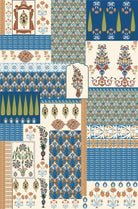 Geometric brown and terracotta patchwork with traditional Middle Eastern motifs in retro style - view 11 - repeat-original - final