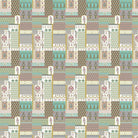 Geometric brown and terracotta patchwork with traditional Middle Eastern motifs in retro style - view 19 - final