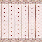 Classic red floral border design with delicate mushroom motifs on white striped background - view 19 - final