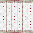 Classic red floral border design with delicate mushroom motifs on white striped background - view 2 - final