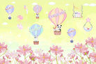 "Dreamy balloon ride kids room wallpaper in lea - kids wallpaper mural-inequal final"