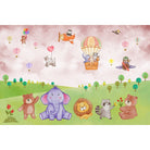 "Colorful lea balloon wildlife adventure kids wallpaper mural-equal final"