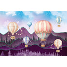 "Colorful lea hot air balloons kids wallpaper mural-equal final"