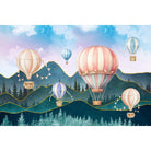 "Colorful lea hot air balloons kids wallpaper mural-equal final"